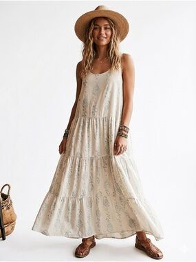 Splendid Floral Tiered Swing Maxi Dress